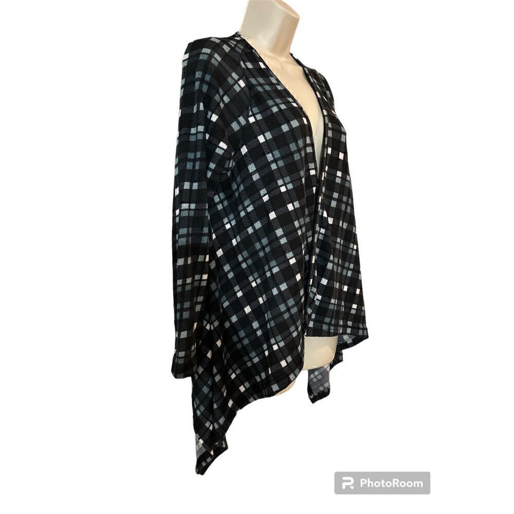 Plaid Open Front Cardigan Size Small - Picture 2 of 5